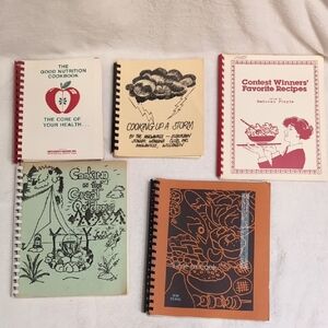 Vintage Spiral-Bound Cookbooks Collection 1970's - 1980's retro